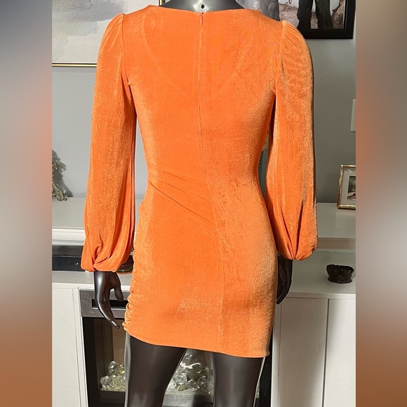 Hello Molly Tale of Love Mini Dress Romantic Long Sleeves Orange 4 NWT - Picture 4 of 7